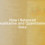 How I Balanced Qualitative and Quantitative Data