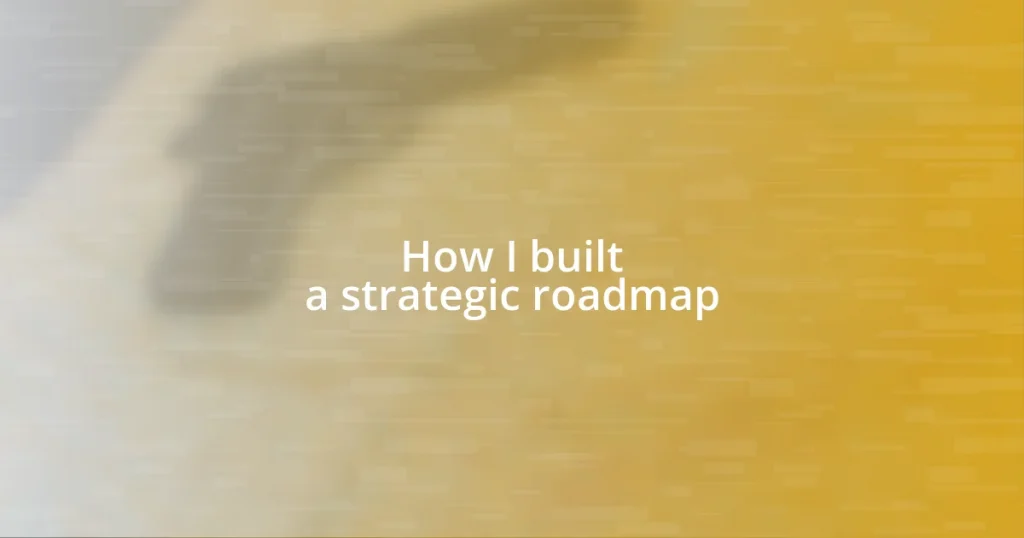 How I built a strategic roadmap